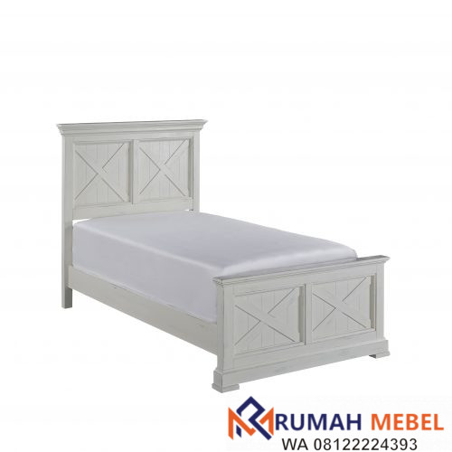 Tempat Tidur  Single Bed Warna Putih Rumahmebel id