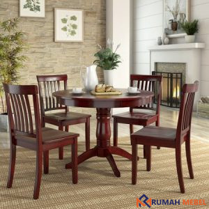 Meja Makan Bulat Minimalis 4 Kursi