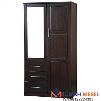 Lemari Baju 2 Pintu Dengan Cermin