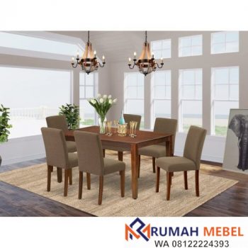 Meja Makan Minimalis Modern 6 Kursi Letha