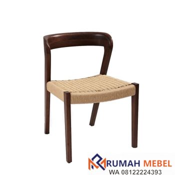 Kursi Cafe Kayu Jati Anyaman Rotan