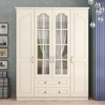 Lemari Pakaian Kayu Minimalis 4 Pintu
