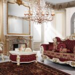 Kursi Sofa Mewah Klasik Oreo Claret Merah