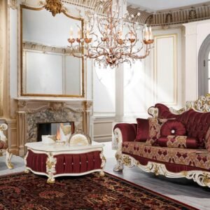 Kursi Sofa Mewah Klasik Oreo Claret Merah