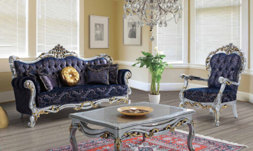 Kursi Sofa Mewah Klasik Perak