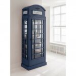 Lemari Hias Telepon Biru Tua