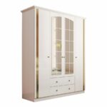 Lemari Pakaian Minimalis Zenio Rose Gold