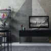 Meja TV Hitam Minimalis Unitesi