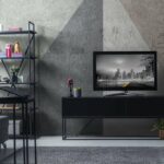 Meja TV Hitam Minimalis Unitesi