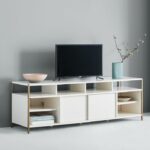 Meja TV Putih Minimalis Storage