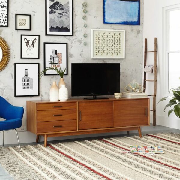Rak TV Kayu Mid-Century