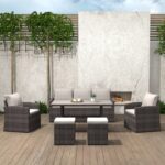Set Meja Makan Rotan Outdoor Belthirde