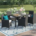 Set Meja Makan Rotan Outdoor Bridgette