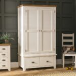 Lemari Baju Minimalis 2 Pintu Chesire Cream