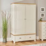 Lemari Baju Minimalis 2 Pintu Cotswold Cream