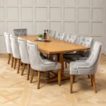 Meja Kayu Jati Modern 10 Kursi Grey Scoop