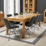 Meja Kayu Jati Modern 8 Kursi Soho