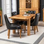 Meja Makan Jati Lipat Black Faux