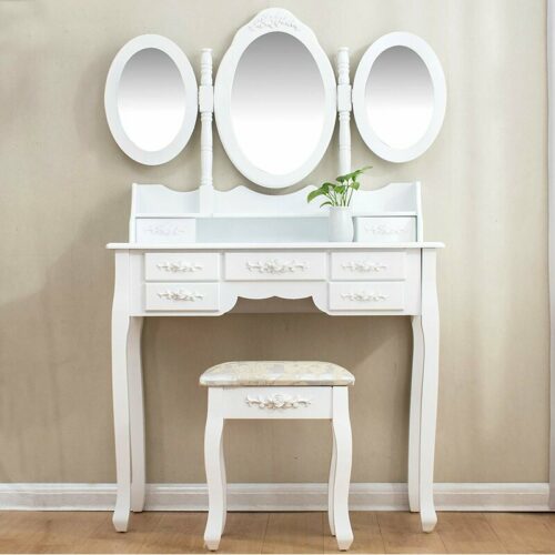 Meja Rias Minimalis Terbaru Putih Mirror