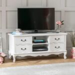 Meja TV Klasik Putih French Chateau