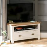 Meja TV Sudut Minimalis Cheshire Cream