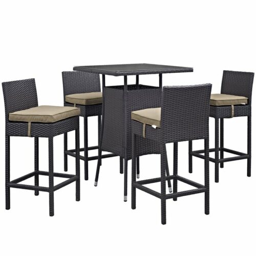 Set Meja Bar Rotan Modern Brentwood 4 Kursi Set Meja Bar Rotan Modern Brentwood 4 Kursi