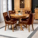 Set Meja Makan Jati BrownFaux