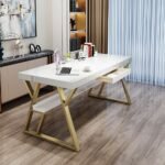 Meja Kantor Modern Stainless Gold
