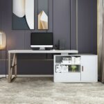 Meja Kantor Resepsionis Modern White