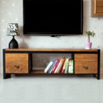 Meja TV Kayu Industrial Terbaru