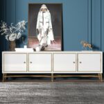 Meja TV Modern Minimalis Fern White