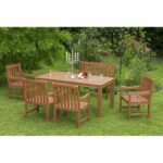 Set Meja Makan Kayu Bergamot Outdoor Klasik