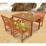 Set Meja Makan Kayu Jati Adish Outdoor