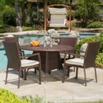 Set Meja Makan Modern Rotan Outdoor Brandon