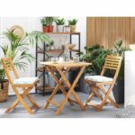 Set Meja Makan Outdoor Minimalis Bistro Cushions