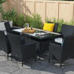 Set Meja Makan Outdoor Rotan Woodmont