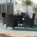 Set Meja Makan Rotan Jessee Outdoor Modern