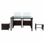 Set Meja Makan Rotan Modern Outdoor