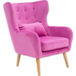 Sofa Santai Modern Wingback Beludru