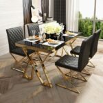 Meja Makan Modern Marmer Black