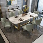 Meja Makan Modern Marmer Mint
