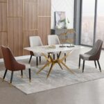 Meja Makan Stainless Marmer