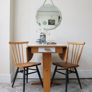Set Meja Makan Lipat Modern Pale Blue