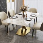 Set Meja Makan Modern With Marmer