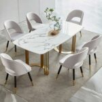Set Meja Makan Stainless With Marmer Emma