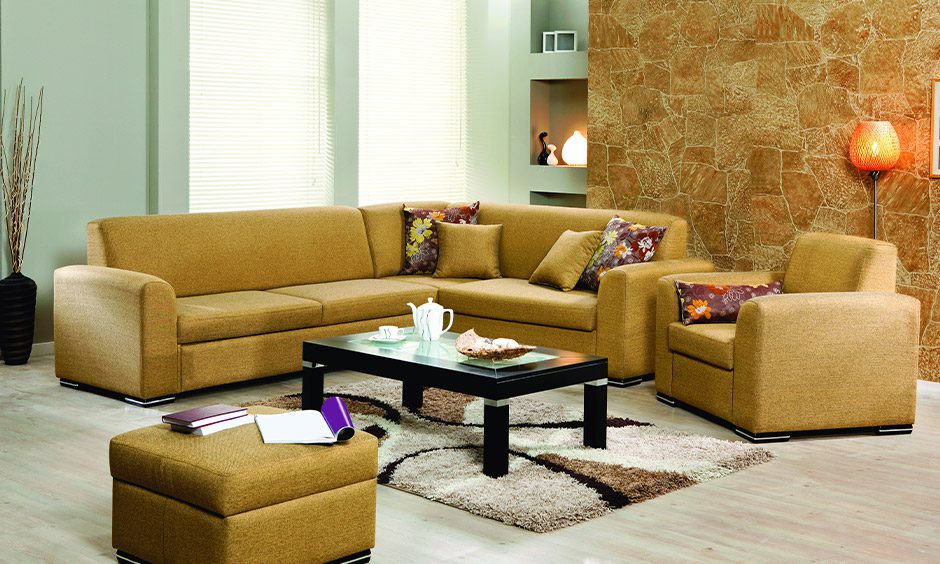 Desain Set Sofa Berbentuk L Untuk Ruang Tamu Kecil