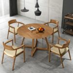 Meja Cafe Bulat Minimalis 4 Kursi Hiroshima