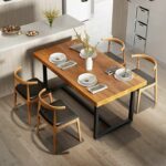 Meja Makan Minimalis Modern Kayu Jati Industrial