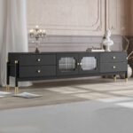 Meja TV Minimalis Modern Warna Hitam 4 Laci