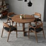 Meja Bulat Minimalis 4 Kursi Makan Modern